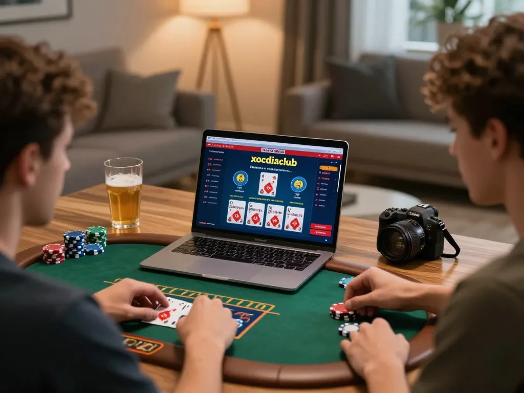 xocdiaclub players focusing on online blackjack action from home.