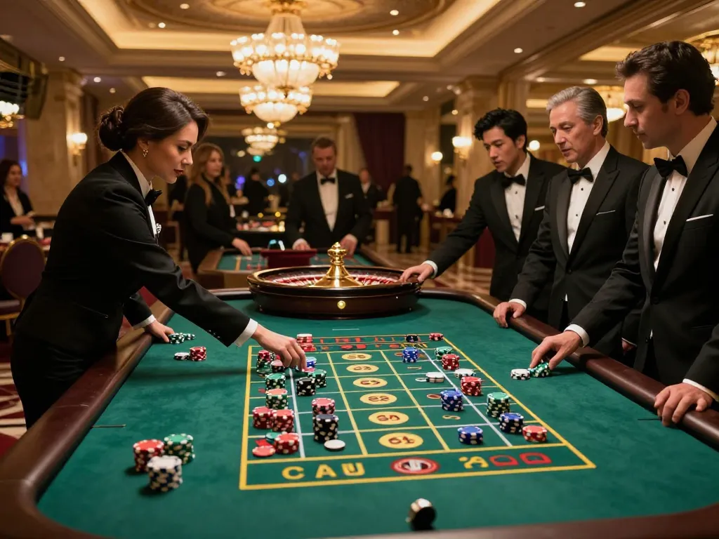 Players engaging in roulette at LC88 casino, showcasing excitement and vibrant atmosphere.