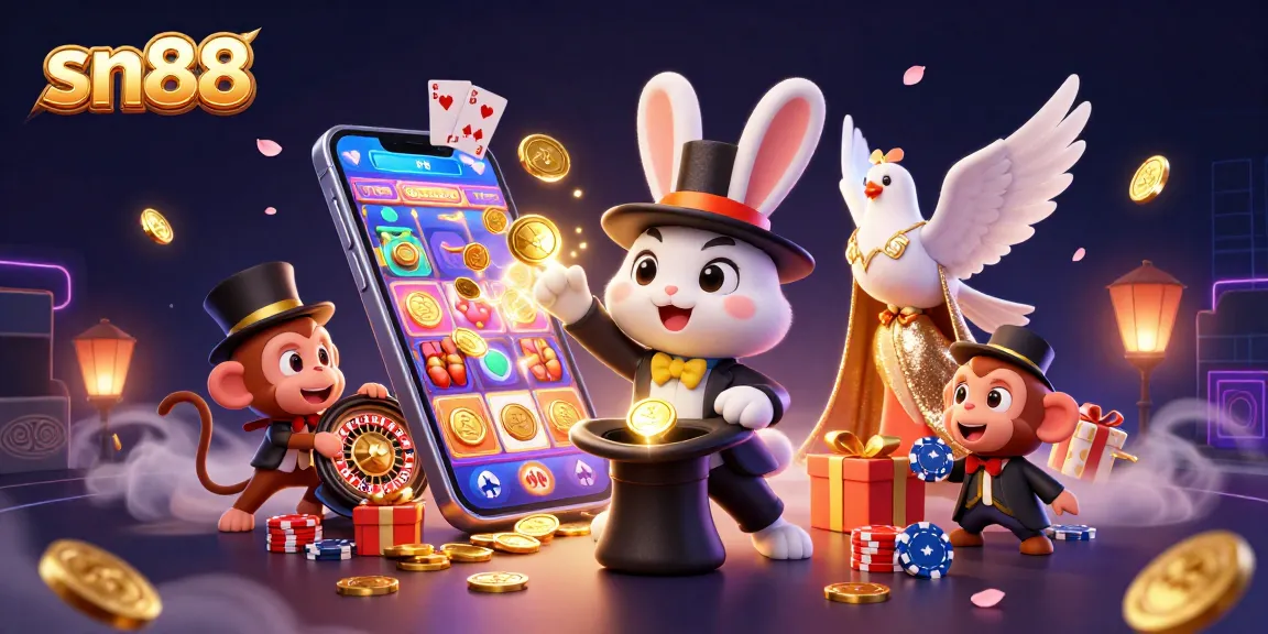 Engage with sn88 by experiencing a magician's enchanting entertainment scene filled with thrilling casino elements.