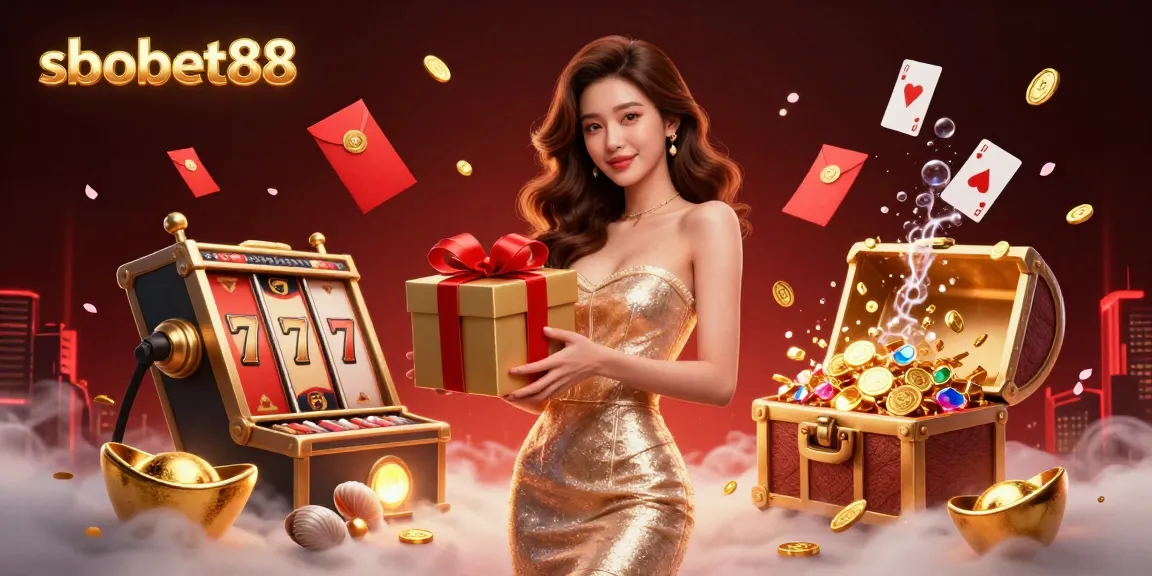 Win big with sbobet88's immersive casino experience showcased in a vibrant 3D illustration.