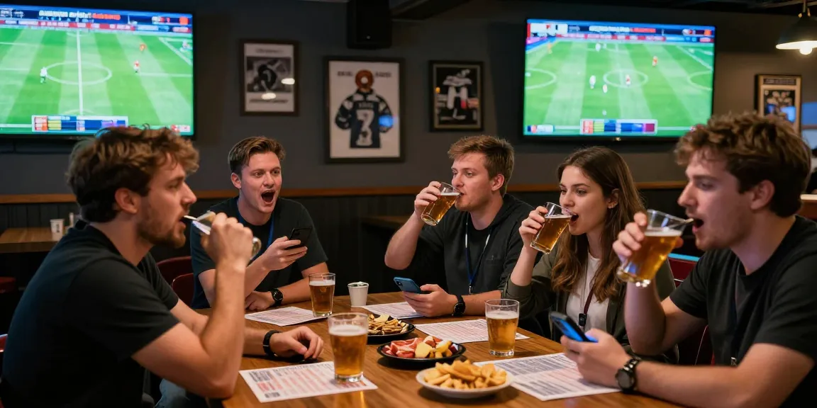 Fans engaging with soi kèo nhà cái while enjoying live football matches in a lively sports bar
