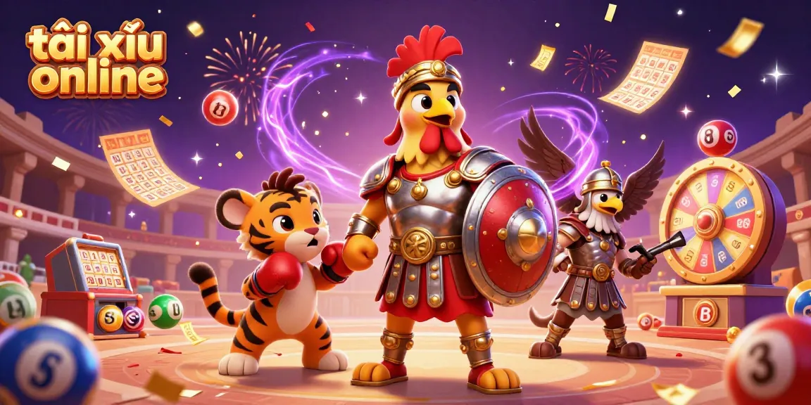 Experience the dynamic action of tài xỉu online with our engaging 3D illustration featuring lively casino elements.