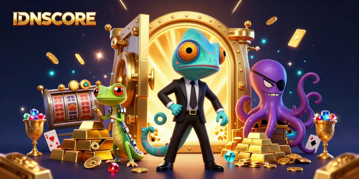 IDNSCORE players engaging in thrilling online gaming adventures with vibrant treasure elements.