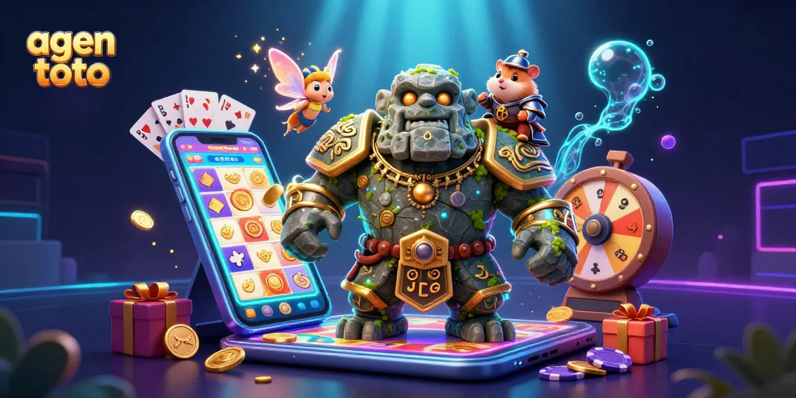 Experience agen toto excitement with an enchanting scene of gaming elements and magical characters.