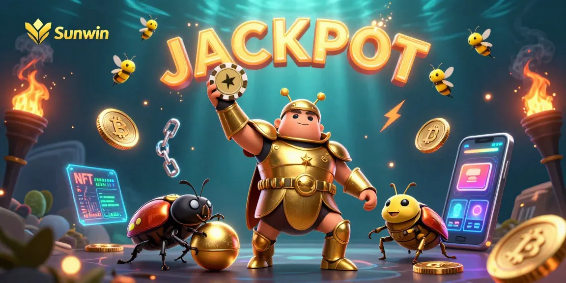 Experience the excitement of Sunwin at this vibrant 3D casino scene featuring immersive jackpot activities.