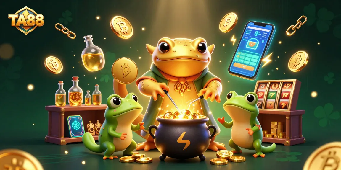 Engage with TA88's enchanting alchemy of wealth and crypto magic in a vibrant casino scene.