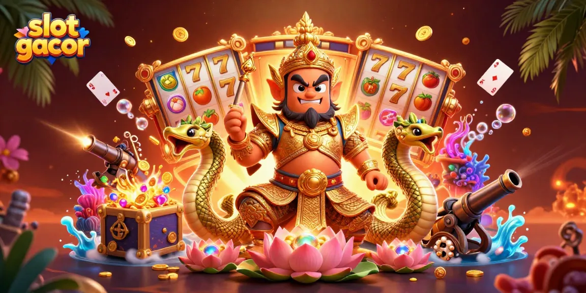 Engage with slot gacor through this vibrant 3D illustration showcasing exciting gaming elements.