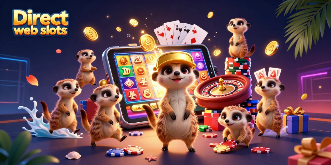 Experience Direct web slots with vibrant meerkats managing a lively casino atmosphere.