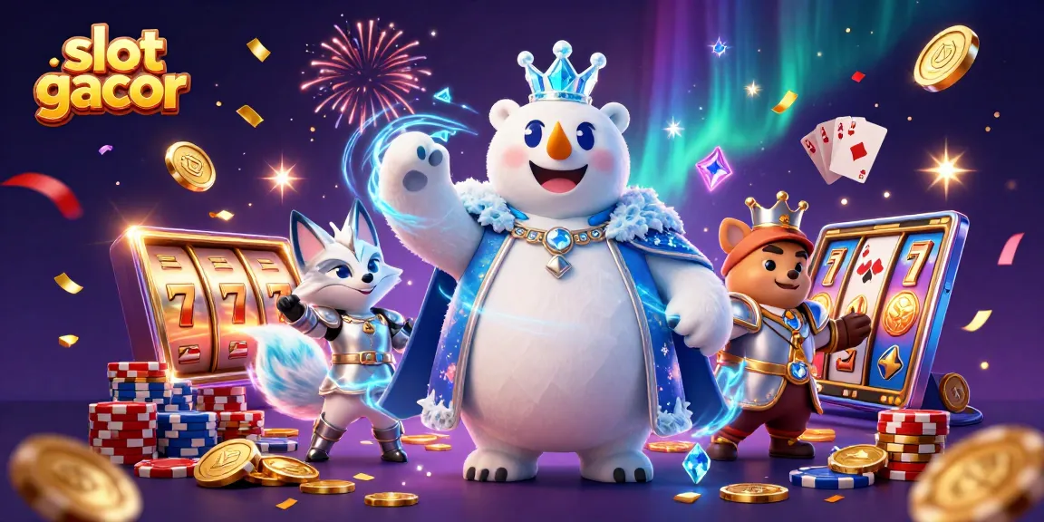 Engage with slot gacor dynamics featuring a polar bear king and stunning slot elements.