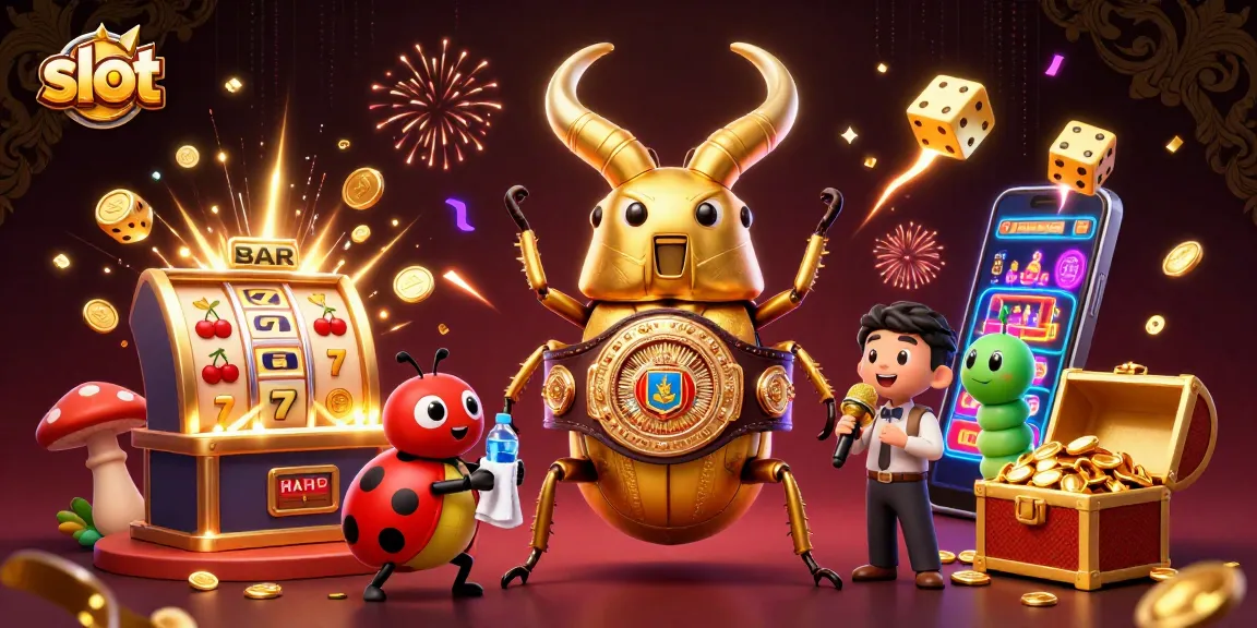Slot 3D ilustrasi menarik dengan karakter unik dan elemen permainan kasino.