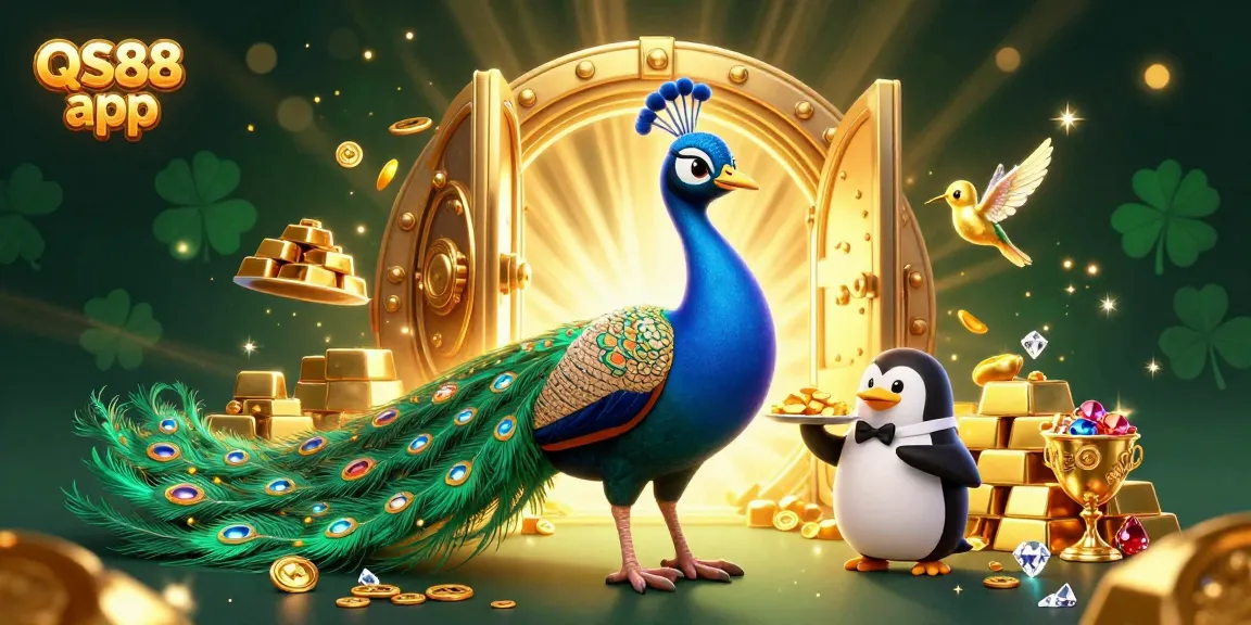 Experience the excitement of the QS88 app with vibrant casino-themed characters and stunning 3D visuals.