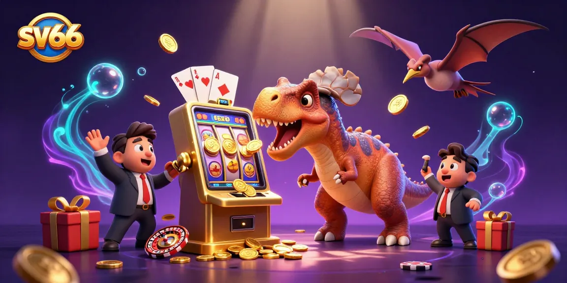 Win jackpots at sv66 with thrilling slots and colorful casino elements in dynamic 3D art.
