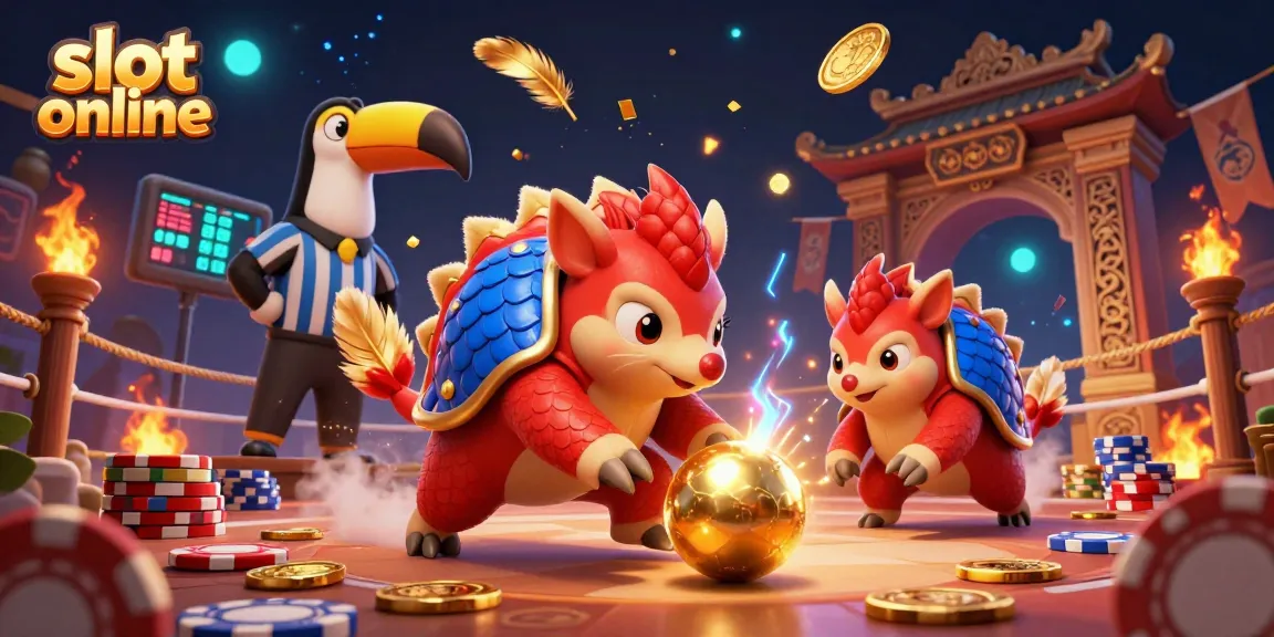 Experience the thrill of slot online with vibrant pangolins and casino action.